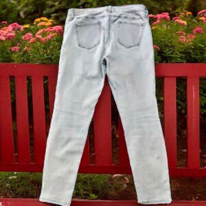 Uniqlo Gray Denim Stretch Leggings Pants Silhouette Tapered Fit Womens 12